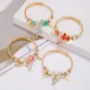 Wholesale Fashion Butterfly Titanium Steel Stripe Enamel Metal Zircon Bangle 1 Piece