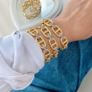 Wholesale Jewelry Vintage Style Classic Style Geometric Copper Zircon Mixed Metal Rings Bracelets