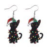 Wholesale Christmas pendant earrings wooden double-sided earrings