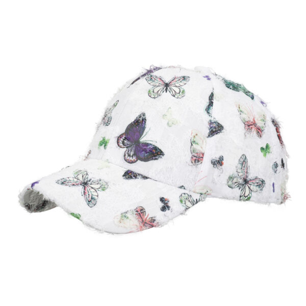 Wholesale Ethnic Style Hat Women's Summer Sun Hat Travel Shopping Butterfly Printed Hard Top Baseball Cap B1157