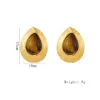 Wholesale PVD Coated 18K Gold Plated Water Droplets 304 Stainless Steel Retro Baroque Style Classic Style Waterproof Non Tarnish Ear Studs