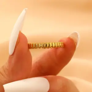 02 18K Real Gold Vertical Stripes 10549