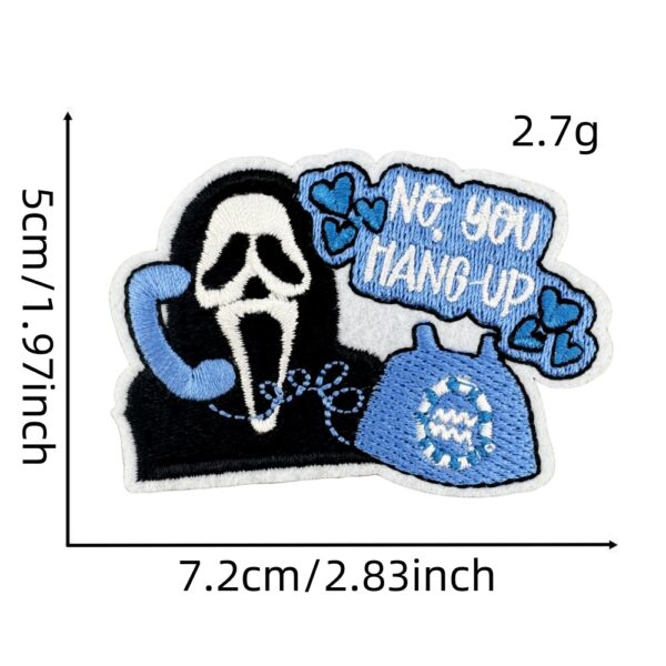 Wholesale New Ghostface Address Book Cloth Sticker Ghost Cartoon Badge Corsage Cross-border Funny Embroidery Badge Clothes Decoration Patch