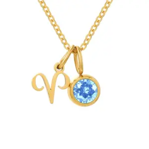 March Light Blue White Sheep-Gold