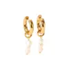 Wholesale PVD Coated Real Gold Plated 18K Gold Flower 201 Stainless Steel IG Style Sweet Waterproof Non Tarnish Drop Earrings