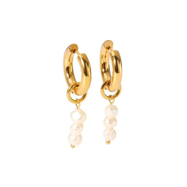 Wholesale PVD Coated Real Gold Plated 18K Gold Flower 201 Stainless Steel IG Style Sweet Waterproof Non Tarnish Drop Earrings