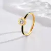 Wholesale PVD Coated Real Gold Plated 14K Gold Round 304 Stainless Steel Vintage Style Waterproof Non Tarnish Rings