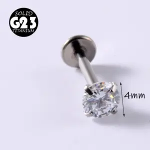 White and round Zirconium-4mm / Rod-1.2x8mm