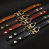 Wholesale PU leather alloy geometric leather personalized bracelet