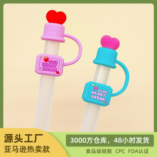Wholesale Cross-border new food grade silicone Stanley straw dust cap independent packaging 10mm Creative straw cap