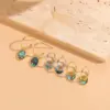Wholesale Copper Geometric Zircon 14K Gold Plated Elegant Classic Style Earrings