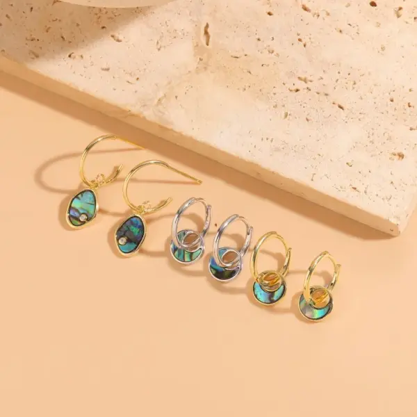Wholesale Copper Geometric Zircon 14K Gold Plated Elegant Classic Style Earrings
