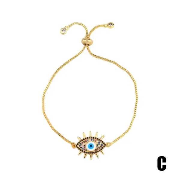 Wholesale Fashion Geometric Copper 18k Gold Plated Artificial Gemstones Bracelets In Bulk