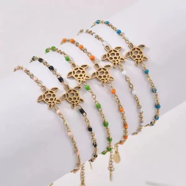 Wholesale Elegant Cute Handmade Tortoise Steel Twisted Rope Chain Lobster Trigger Clasp Closure Chain & Link Bracelets Wholesale