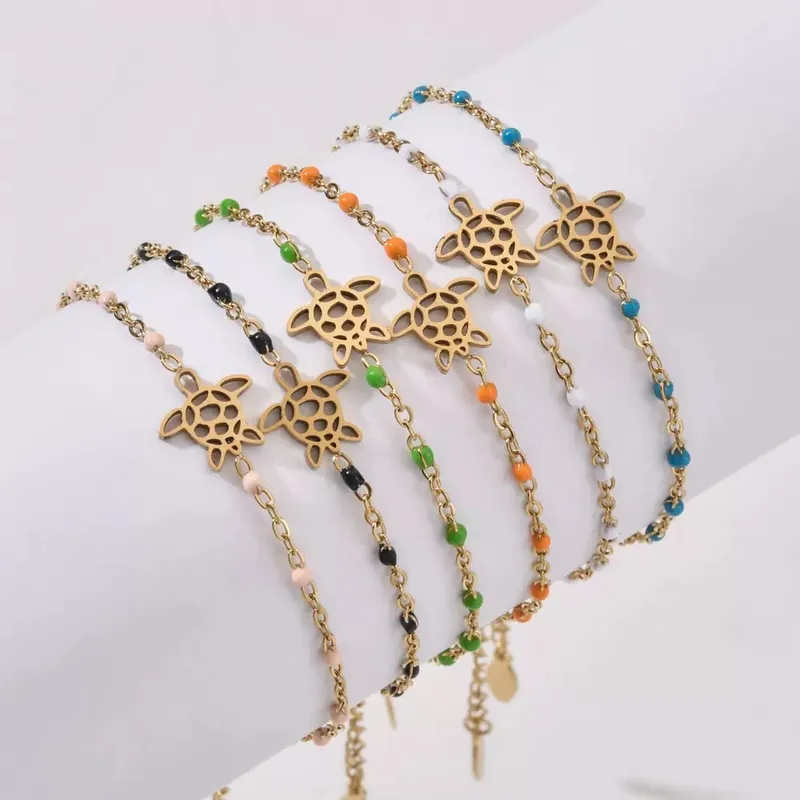 Wholesale Elegant Cute Handmade Tortoise Steel Twisted Rope Chain Lobster Trigger Clasp Closure Chain & Link Bracelets Wholesale