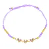 Wholesale Fashion Colorful Heart-shaped Inlay Zircon Braided Copper Bracelet