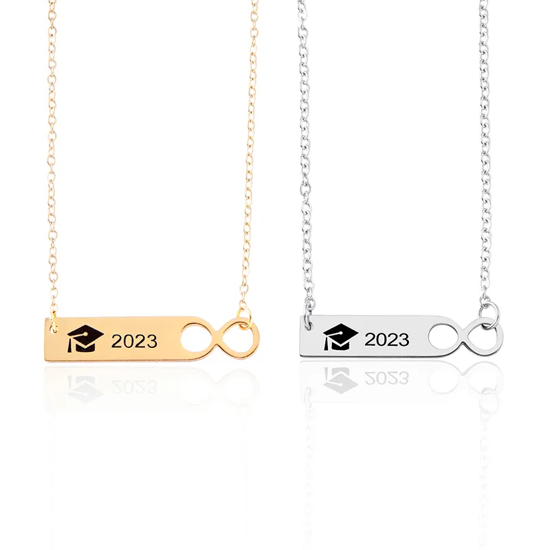 Wholesale 304 Stainless Steel Gold Plated Simple Style Plating Hat Infinity Necklace