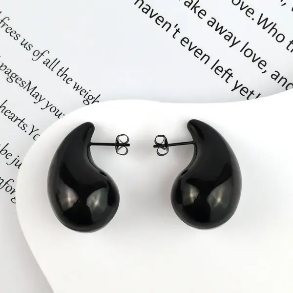 Wholesale 1 Pair Simple Style Water Droplets Plating Stainless Steel Ear Studs