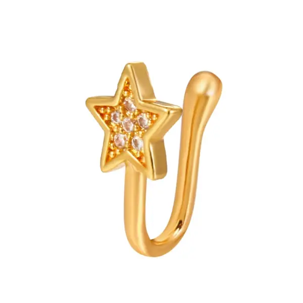 Fashion Copper Inlaid Zircon Star Nose Nail Wholesale Nihaojewelry Nose Pin