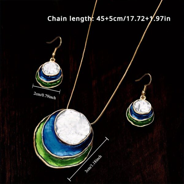 Wholesale Colorful seashell-shaped Bohemian painting oil necklace