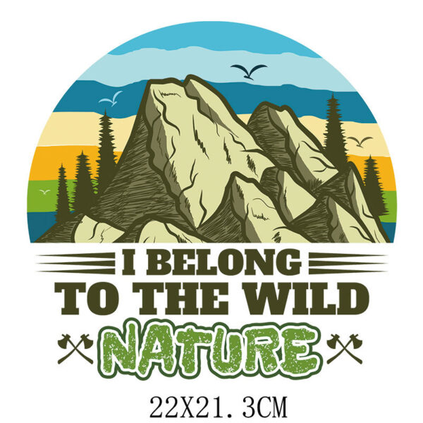 Wholesale Mountain landscape letter heat transfer pattern