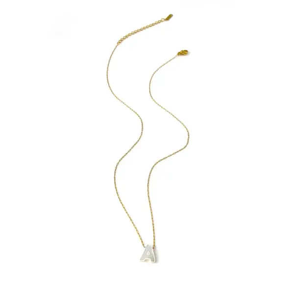 304 Stainless Steel Letter PVD Coated Shell Real Gold Plated Simple Style Waterproof Non Tarnish Irregular Surgical Steel Gold Pendant Necklace