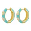 Wholesale 1 Pair Elegant Sweet Pastoral Flower Enamel Plating Copper 18k Gold Plated Earrings