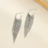 Wholesale Elegant Long Tassel Titanium Steel Earrings Women's Exaggerated Fashion Jewelry Non-fading Holiday Party Date Shopping
