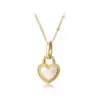 Wholesale PVD Coated Real Gold Plated Heart Shape Stainless Steel Elegant Waterproof Non Tarnish Pendant Necklace