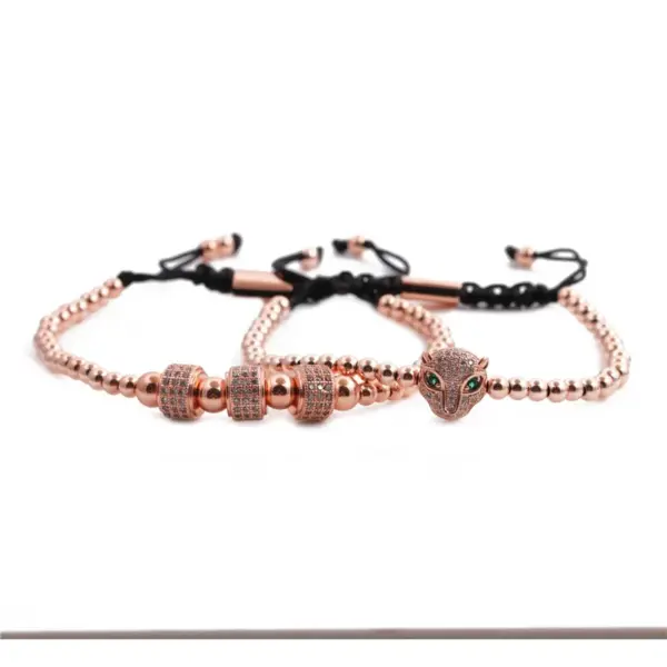 Wholesale Fashion New Lion Head Wheel Copper Bead Bracelet Set Hot-saling
