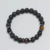 Wholesale Simple Style Geometric Volcanic Rock No Inlaid Beaded Chain Bracelets In Bulk