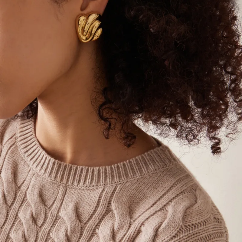 Wholesale 1 Pair Retro Classic Style Square Solid Color 304 Stainless Steel 18K Gold Plated Ear Studs