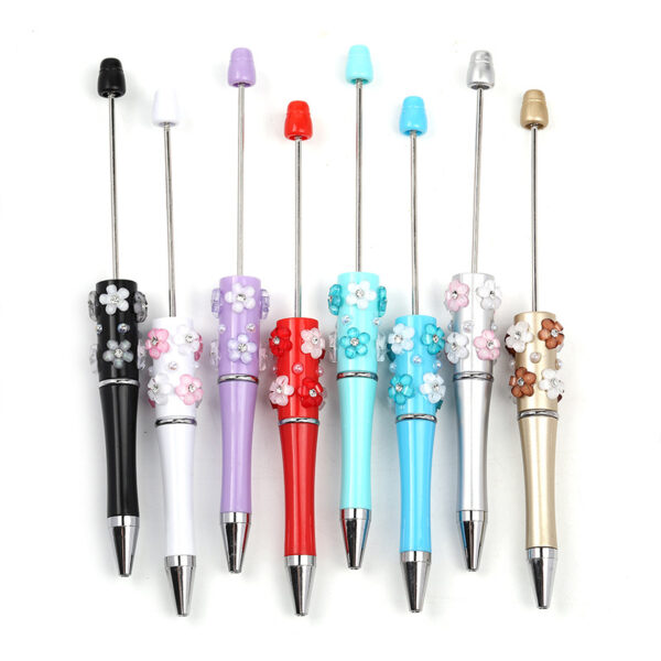 Wholesale Heavy Industry diy Beadable Pen Diamond Five-petal Flower Bead Pen