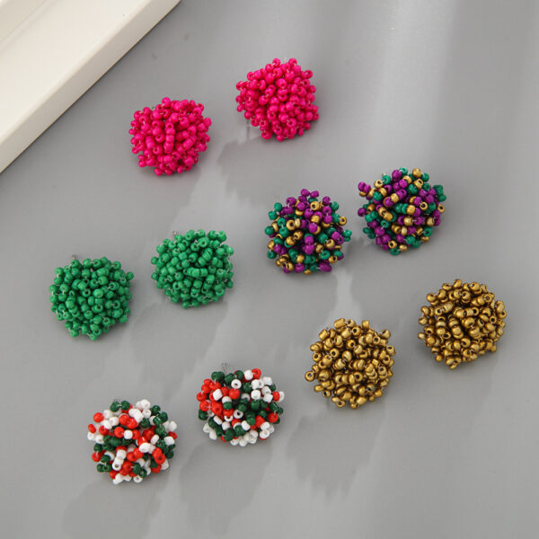 Wholesale Small Seed Bead Earrings Simple Ball Geometric Earrings