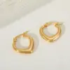 1 Pair Simple Style Irregular Geometric 304 Stainless Steel 18K Gold Plated Hoop Earrings
