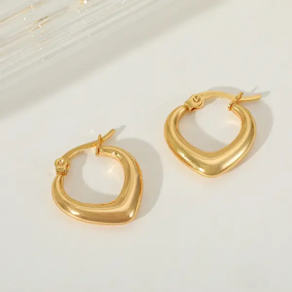 1 Pair Simple Style Irregular Geometric 304 Stainless Steel 18K Gold Plated Hoop Earrings