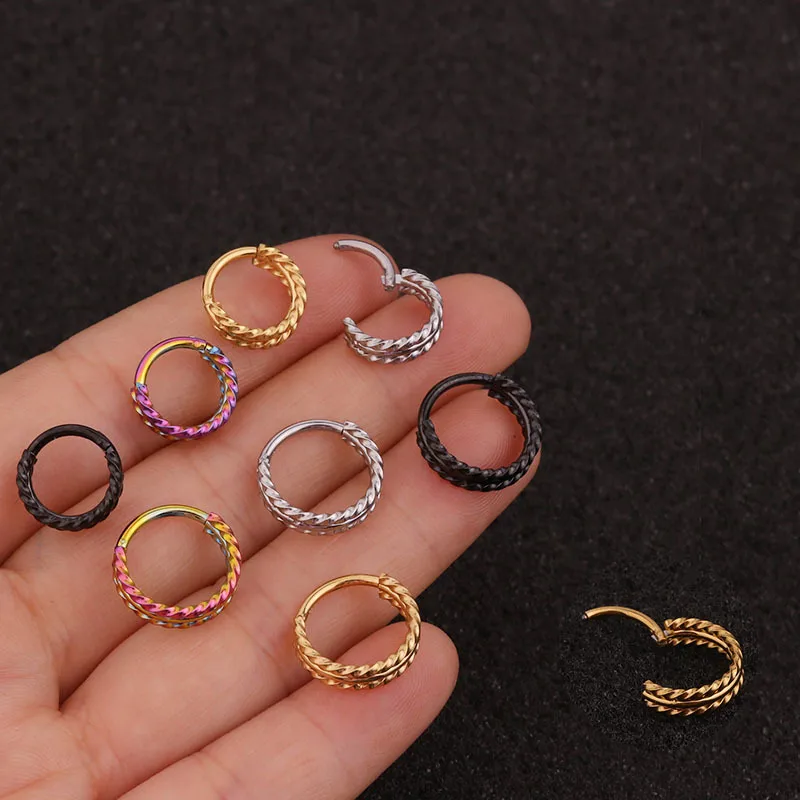 Wholesale 316L Stainless Steel Ear Cartilage Rings & Studs Geometric Waterproof Non Tarnish Surgical Steel Unisex