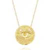 Wholesale 201 Stainless Steel 304 Stainless Steel Gold Plated Retro Simple Style Plating Hollow Out Sun Moon Pendant Necklace