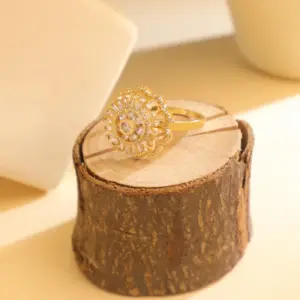 Jz113 Lace round Ring / Gold