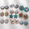 Wholesale Bohemian Turquoise Leopard Print Earrings