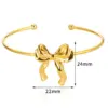 Wholesale PVD Coated Real Gold Plated Bow Knot 304 Stainless Steel Casual Elegant Simple Style Waterproof Non Tarnish 304 Stainless Steel Bangle