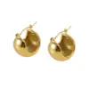 Wholesale PVD Coated 18K Gold Plated C Shape 304 Stainless Steel Simple Style Waterproof Non Tarnish Hoop Earrings