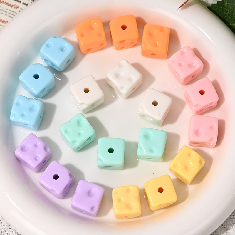 Wholesale Dopamine Cheese Cubes Loose Beads