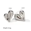 Wholesale 1 Pair Simple Style Heart Shape Plating Stainless Steel Drop Earrings Ear Studs