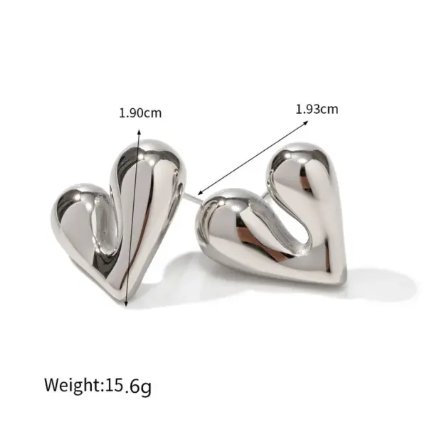 Wholesale 1 Pair Simple Style Heart Shape Plating Stainless Steel Drop Earrings Ear Studs