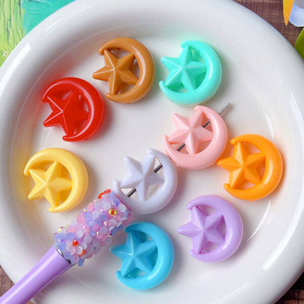Wholesale Acrylic through-hole star and moon shaped beads