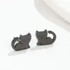 PVD Coated Real Gold Plated Cat Stainless Steel Cute Waterproof Non Tarnish Ear Studs