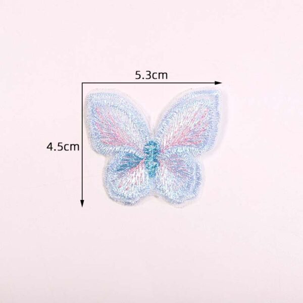 Wholesale Factory direct explosive clothing accessories embroidery patch color double magic color organza embroidery butterfly cloth stickers