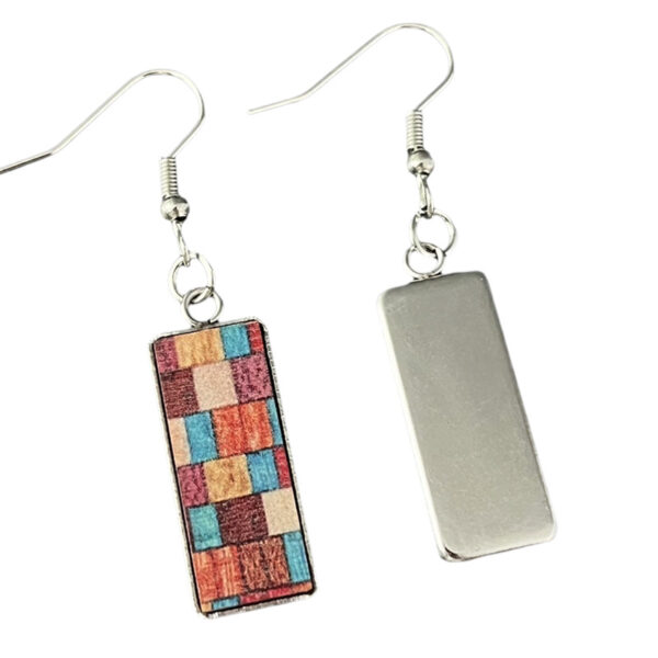 Wholesale Metal Wood Grain Mountain Peak Yoga Meditation Energy Earrings