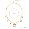 Wholesale Jewelry Simple Style Classic Style Commute Rainbow Star Heart Shape 304 Stainless Steel Acrylic 18K Gold Plated Enamel Inlay Double Layer Necklaces